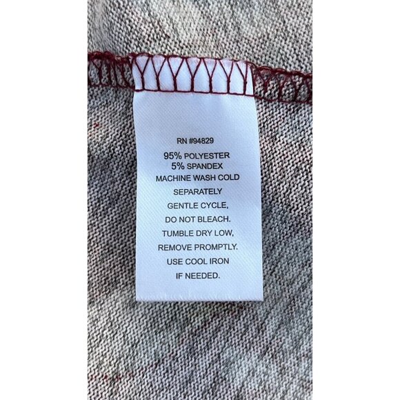 PLANET GOLD Women's Red Zinfandel Floral Long Sleeve Dress Size M Crisscross V-N - Picture 4 of 14